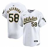 Men's Oakland Athletics #58 Paul Blackburn White Home Limited Stitched Jersey Dzhi,baseball caps,new era cap wholesale,wholesale hats